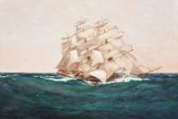 Large Montague Dawson Painting, Clipper Ship, 41W - Sold for $10,240 on 02-17-2024 (Lot 208).jpg